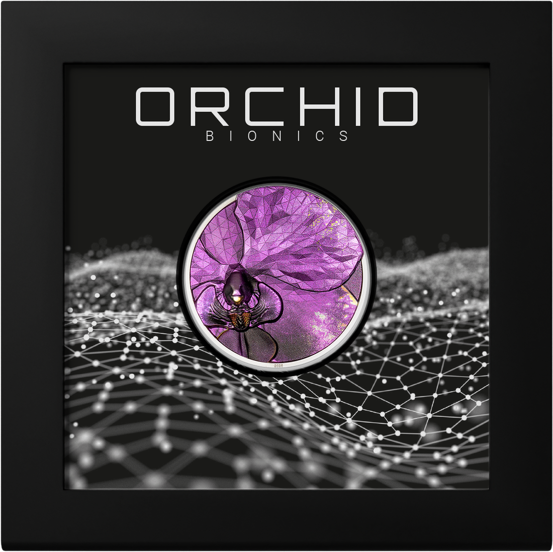 Moneda de Plata 1 oz Bionics – Orquídea Islas Cook 2026 reverso