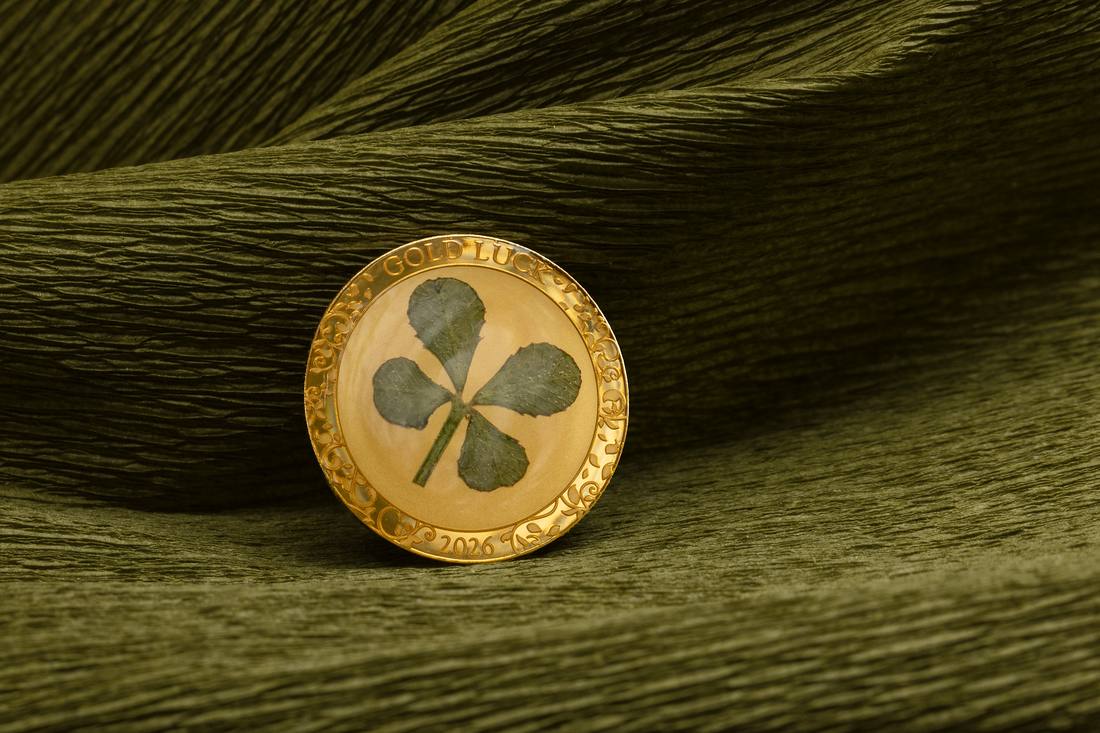 Moneda de Oro 1 g Gold Luck — Trébol de Cuatro Hojas Islas Cook 2026