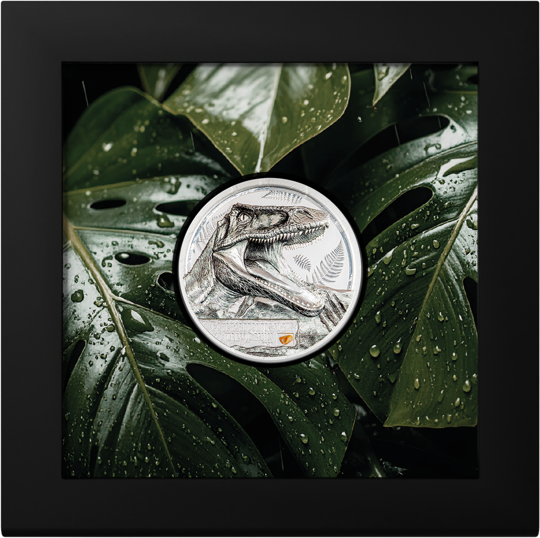 Moneda de Plata 1 oz Reliquias Jurásicas – Carcharodontosaurus Islas Cook 2026 reverso