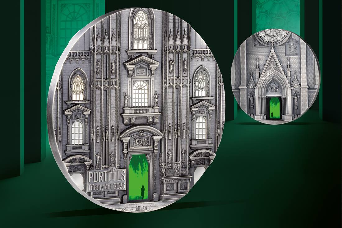 Moneda de Plata 1 kg Tiffany Art Portals – Milán & Praga Edición Kilo Islas Cook 2026 6