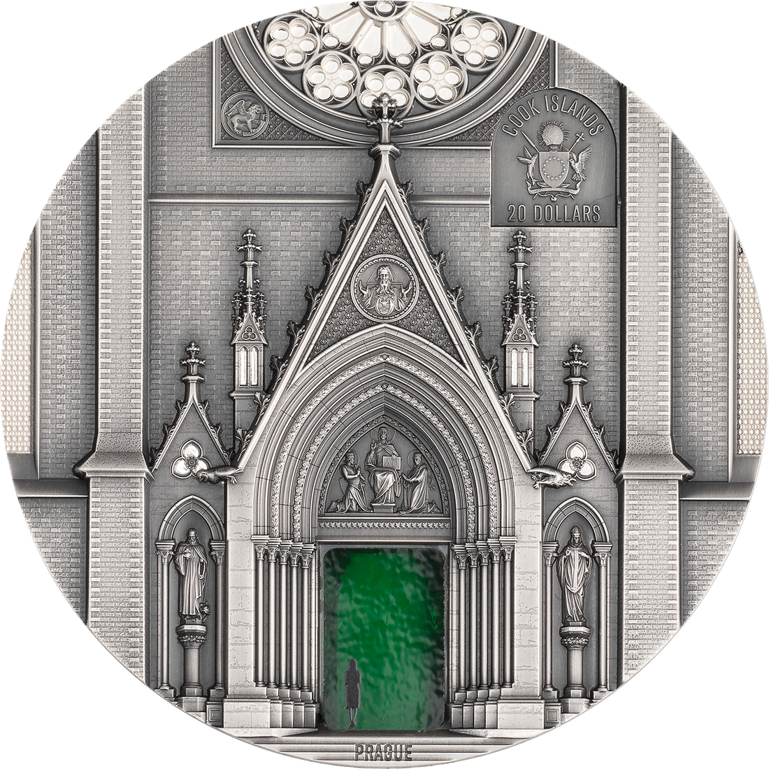 Moneda de Plata 3 oz Tiffany Art Portals – Milán & Praga Islas Cook 2026 3