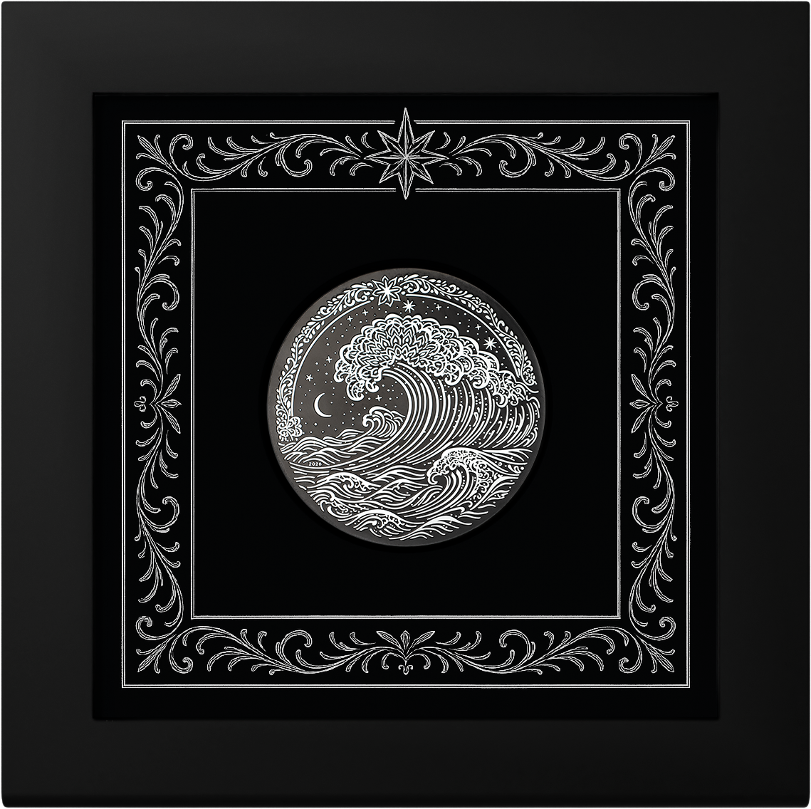 Moneda de Plata 1 oz La Ola – Negro Obsidiana Islas Cook 2026 reverso