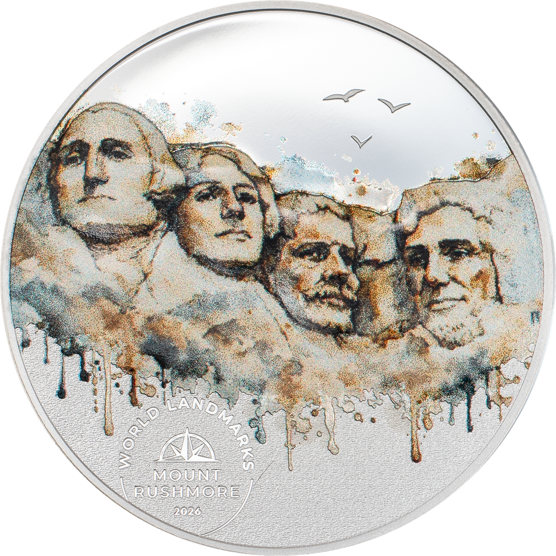 Moneda de Plata 1/2 oz Mount Rushmore — Hitos del Mundo Islas Cook 2026